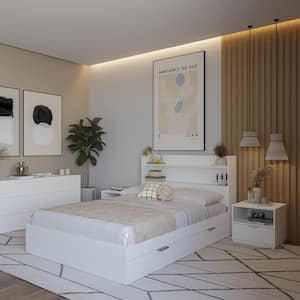 Hunter 4-Piece White Full Size Bedroom Set
