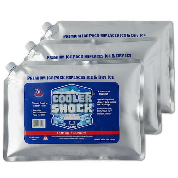 Cooler Size Reusable Long Lasting Cold Freezer Ice Packs for Camping Gear Fishing Road Trips and Beach (3-Pack)