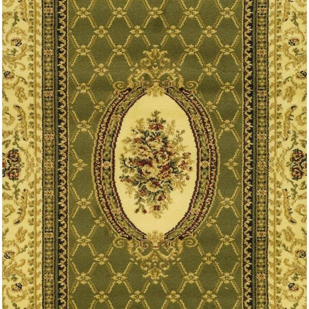 Sage and Ivory Floral Rectangular Synthetic Area Rug