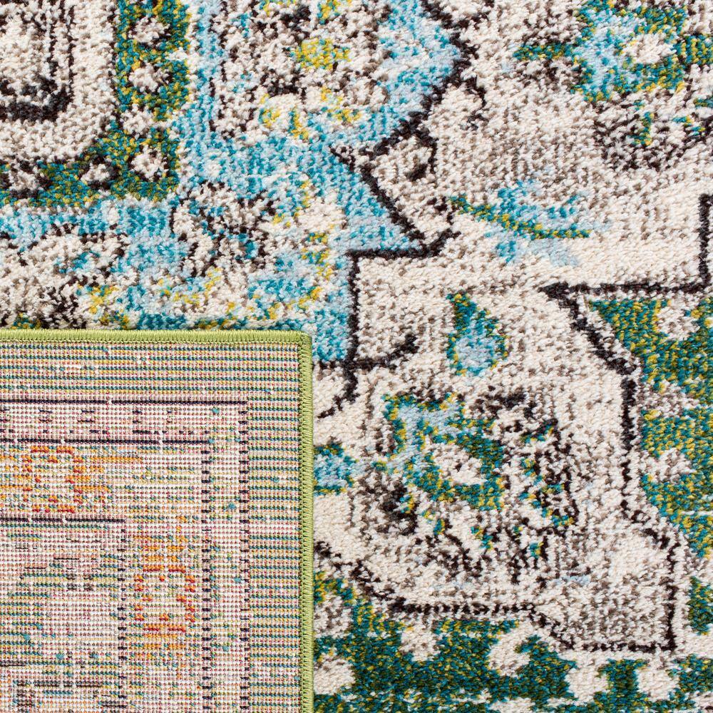Madison Green and Turquoise Stain-Resistant Area Rug