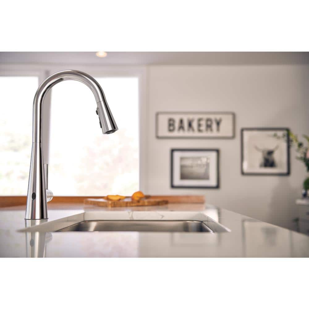 Sleek Modern Chrome Pull-down Kitchen Faucet with Touchless Activation