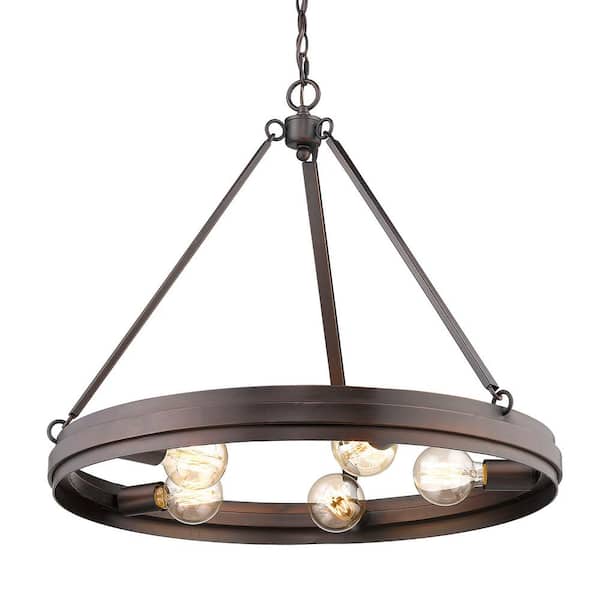 Golden Lighting Drew 5-Light Rubbed Bronze Chandelier