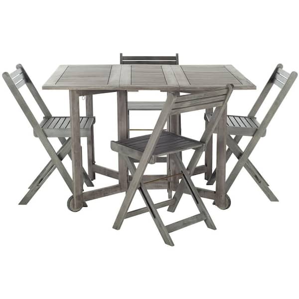 Safavieh Arvin Gray Wash 5 Piece Wood Outdoor Dining Set Pat7001b The Home Depot Safavieh Arvin Gray Wash 5 Piece Wood, Qvc Outdoor Furniture