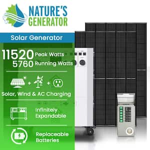 Powerhouse Platinum PE 7,200-Watt Solar Generator w/(1) 100Ah Battery Expansion Pod, (4) 410-Watt Panels, Transfer Kit