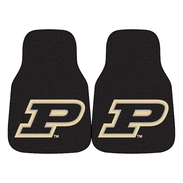 FANMATS Purdue University 18 in. x 27 in. 2-Piece Carpeted Car Mat Set