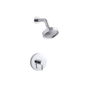 Stillness 1-Spray 6.5 in. Single Wall Mount Fixed Shower Head in Polished Chrome