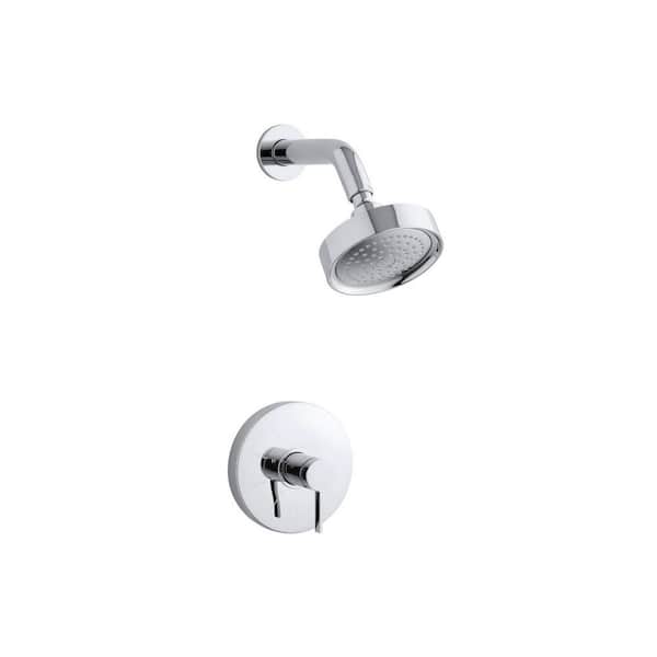 KOHLER Stillness 1-Spray 6.5 in. Single Wall Mount Fixed Shower Head in Polished Chrome