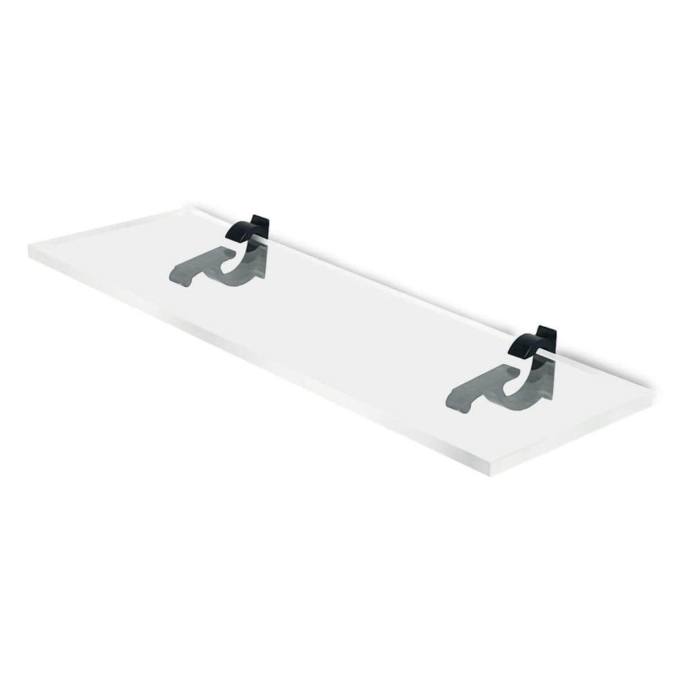 6 in. W x 0.75 in. H x 24 in. D Floating Wall Mount Clear Acrylic Rectangular Shelf 3/4 in. Thick with Black Brackets price history on PriceWatchPro