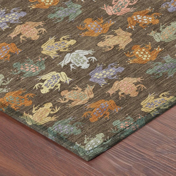 Chantille Machine Washable Indoor/Outdoor Abstract ACN2623 Chocolate 2 ft. x 7 ft. Runner Rug
