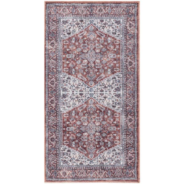 Machine Washable Series doormat 1 Brick Ivory 2 ft. x 4 ft. Distressed Traditional Area Rug