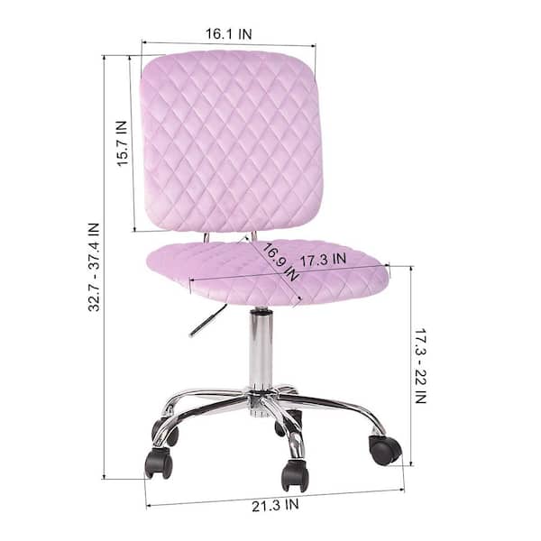 Furniturer Pink Fabric Seat Swivel, Lilac Swivel Office Chair