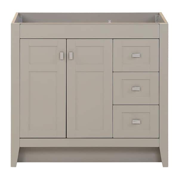 Home Decorators Collection Bladen 36 in. W x 19 in. D x 34 in. H Bath Vanity Cabinet without Top in Gray
