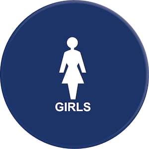 12 in. Girls Blue Circle Restroom Sign