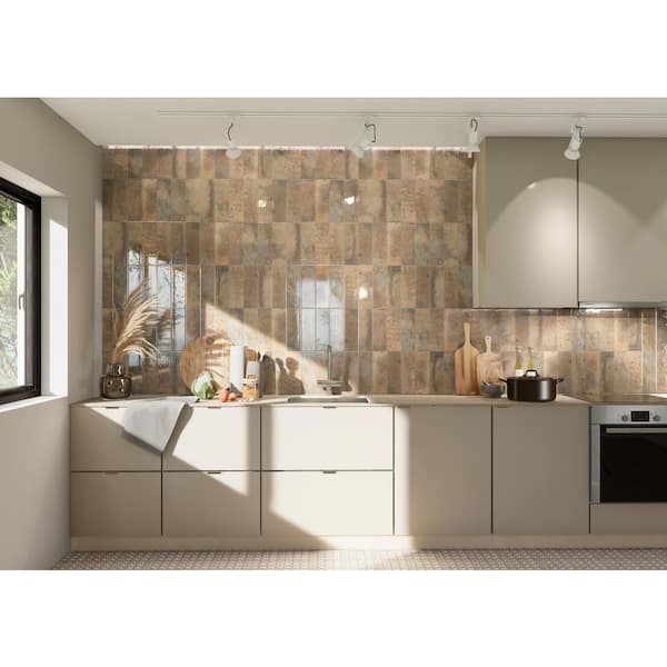 MSI Marina Rust 4 in. x 12 in. Glossy Ceramic Subway Wall Tile