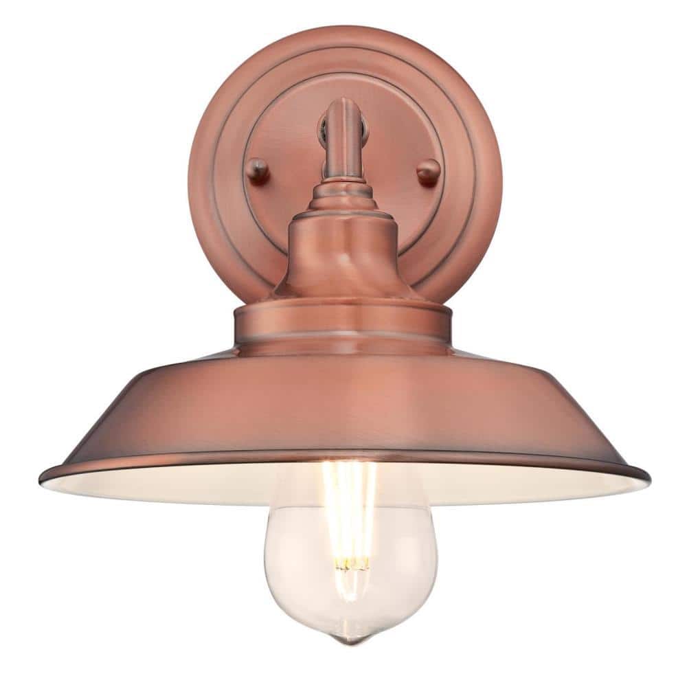 Industrial Vintage Iron Hill 9.75" Washed Copper Wall Sconce