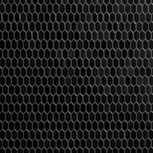 Ivy Hill Tile Glimmer Iridescent Black 4 in. x 0.16 in. Polished Glass Wall Mosaic Tile Sample