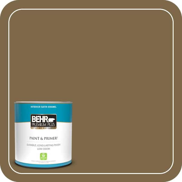 BEHR PREMIUM PLUS 1 qt. #320F-7 Fig Satin Enamel Low Odor Interior Paint & Primer