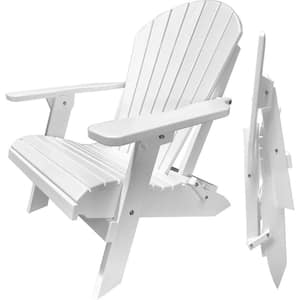 Bright White King Size Folding Adirondack Chair