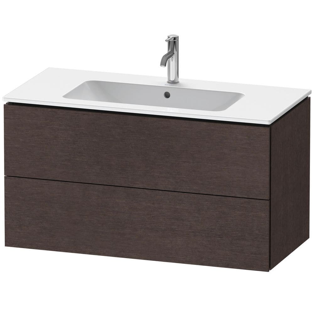 Brushed Dark Oak Wall Mounted Single Bathroom Vanity Base