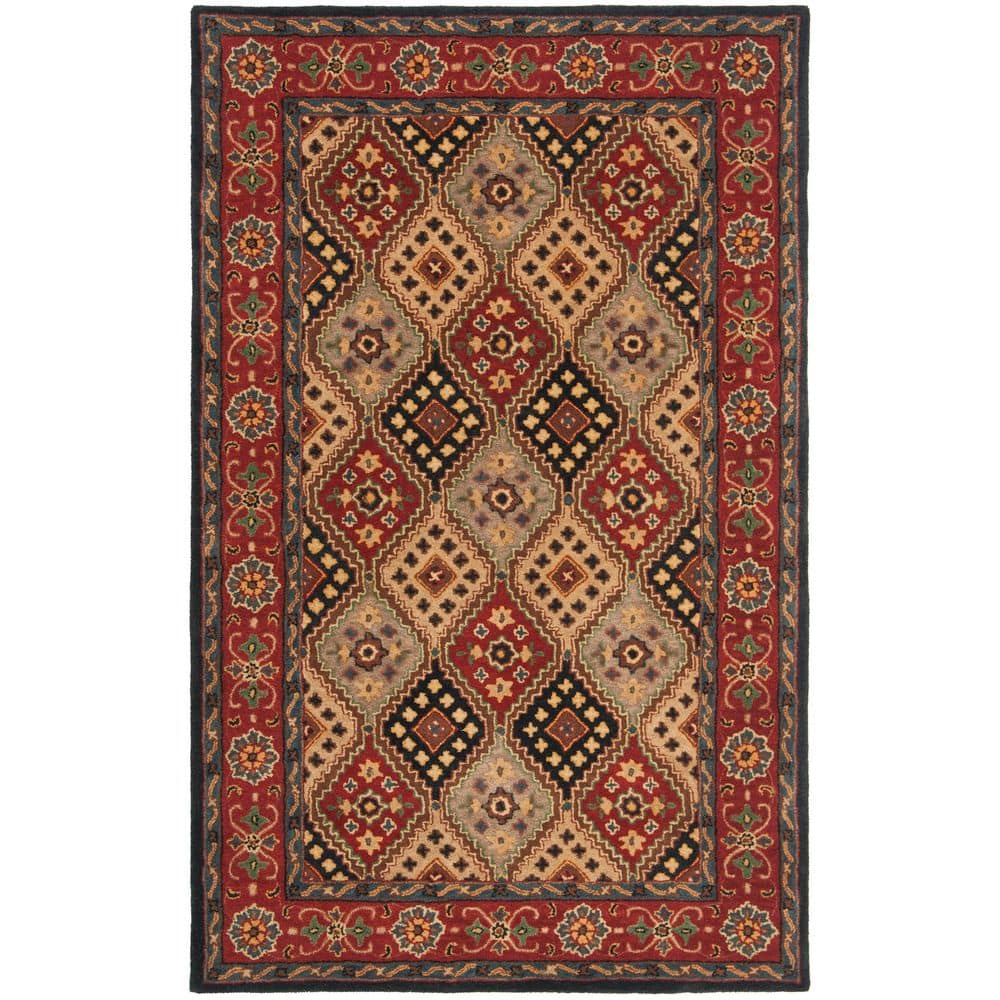 Heritage 5 ft. x 8 ft. Red/Beige Border Quatrefoil Area Rug price history on PriceWatchPro