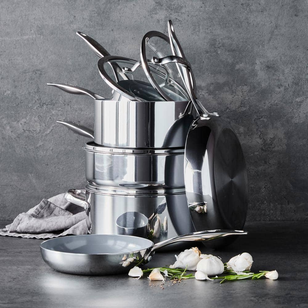 Valencia Pro Stainless Steel 10-Piece Nonstick Cookware Set