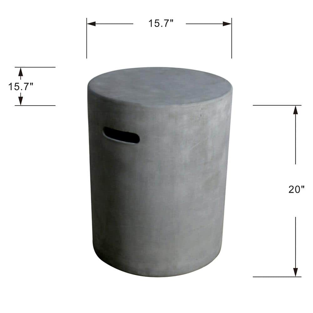 Light Gray Concrete Propane Tank Cover and Side Table
