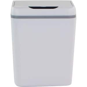 2.3 Gal. White Plastic Household Trash Can with Sensor Lid