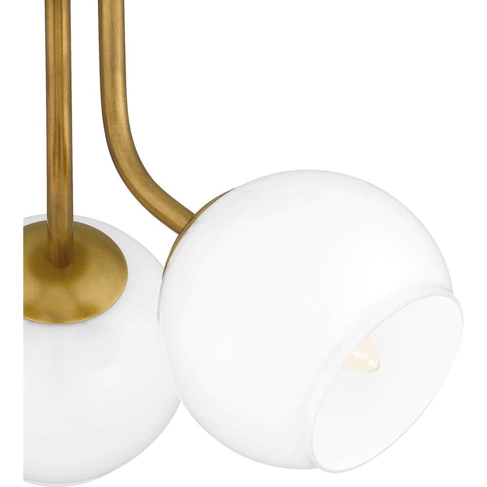 Matte Black and Clear Globe 3-Light Modern Semi-Flush Mount