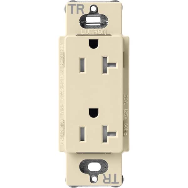 Lutron Claro 20-Amp Tamper-Resistant Duplex Receptacle, Sand (SCRS-20-TR-SD)