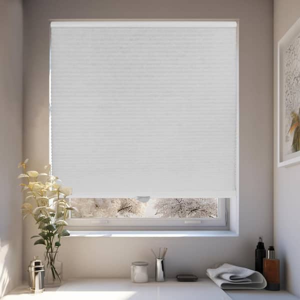 Cut-to-Width Salt Cordless Light Filtering Privacy Polyester Cellular Shades 28 in. W x 48 in. L