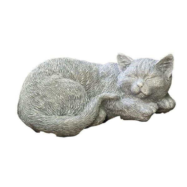 11.4 in. L Cat Memorial Stone Statue-Garden Grave Marker, Pet Loss ...