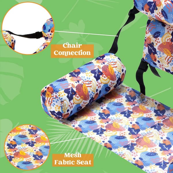 2 Packs Flower Pattern Pool Float Hammock Chairs