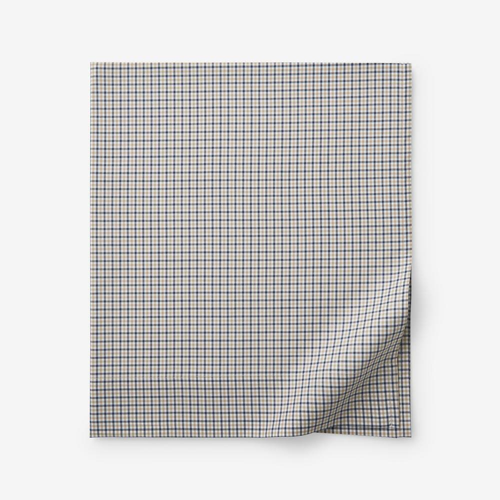 Company Cotton Mini Check Yarn-Dyed White Multi Cotton Percale Full Flat Sheet price history on PriceWatchPro