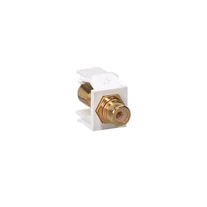 QuickPort RCA Jack Connector Red Stripe, Ivory