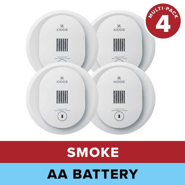 Kidde Compact 4 in. Battery Powered Smoke Detector with Photoelectric Sensor (4-Pack) 21031438
