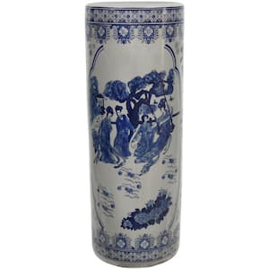 23.5 in. Porcelain Decorative Vase in Blue