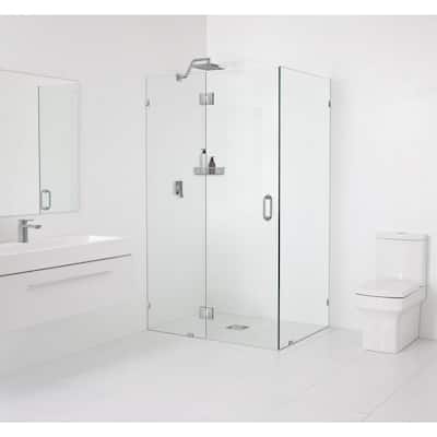 78 in. x 58 in. x 34 in. Frameless Glass Hinge 90-Degree Shower Enclosure