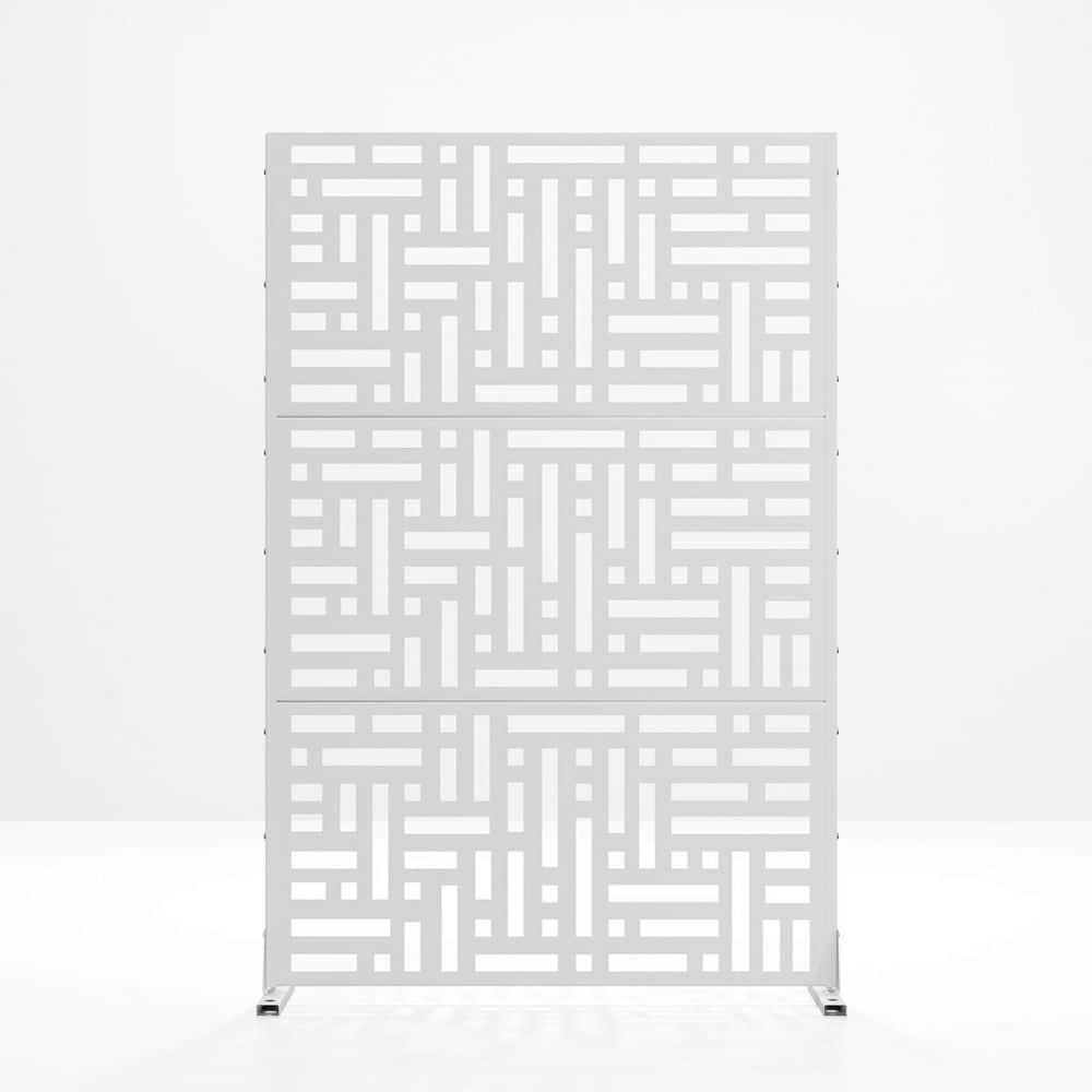 Set of 4 Outdoor Privacy Fence 47 in. L x 16 in. W x 72 in. H White Galvanized Steel Garden Privacy Screen price history on PriceWatchPro
