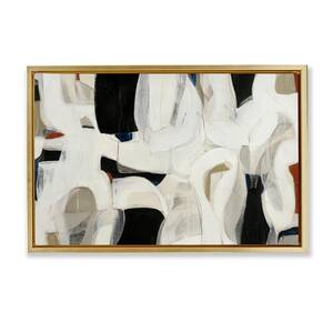 Dynamic Earthy Shapes by Kippi Leonard Gold Floater Frame Abstract Graphic Art Print 21 in. x 31 in.