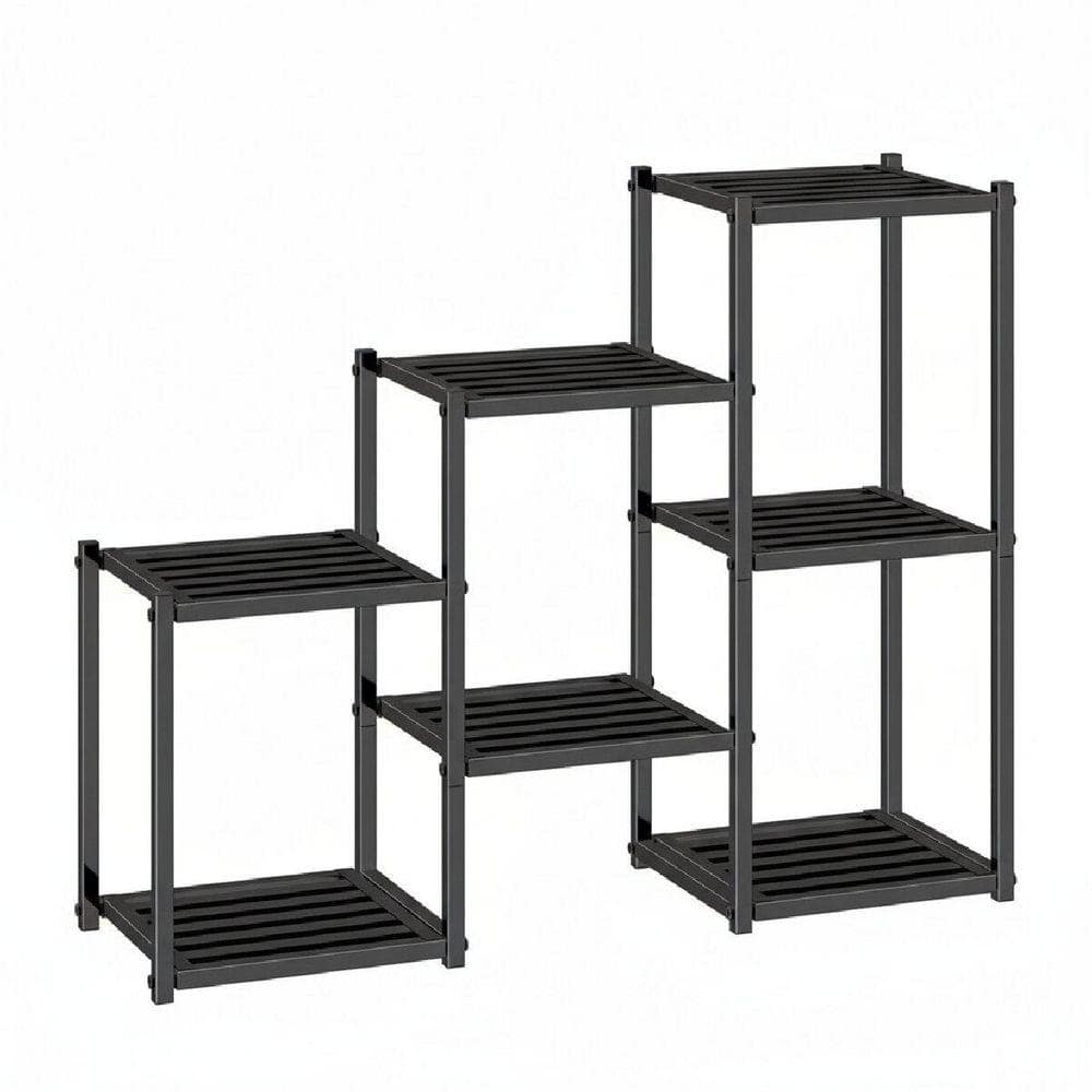 Black Metal Plant Stand Indoor Outdoor, Heavy Duty Waterproof 7