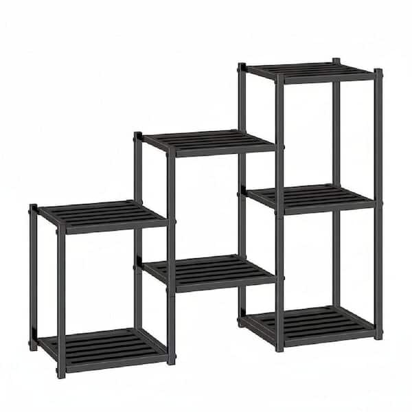 Black Metal Plant Stand Indoor Outdoor, Heavy Duty Waterproof 7