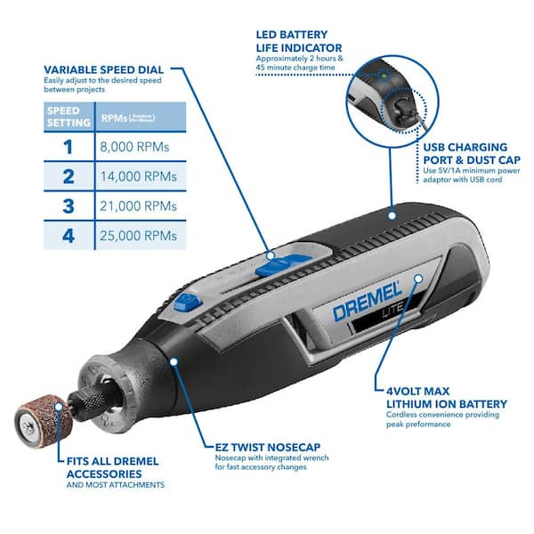 Dremel 4000 Series Rotary Tool Variable 35,000rpm with 30 Accessories and  Case 114-4000-2/30 - A. Louis Supply