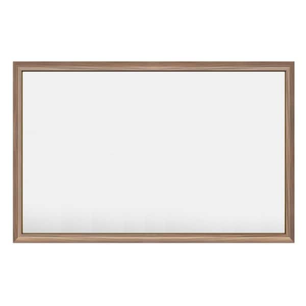 55 in. W x 36 in. H Rectangular Aluminum Alloy Framed and Tempered Glass Wall Bathroom Vanity Mirror in Dark Brown Wood