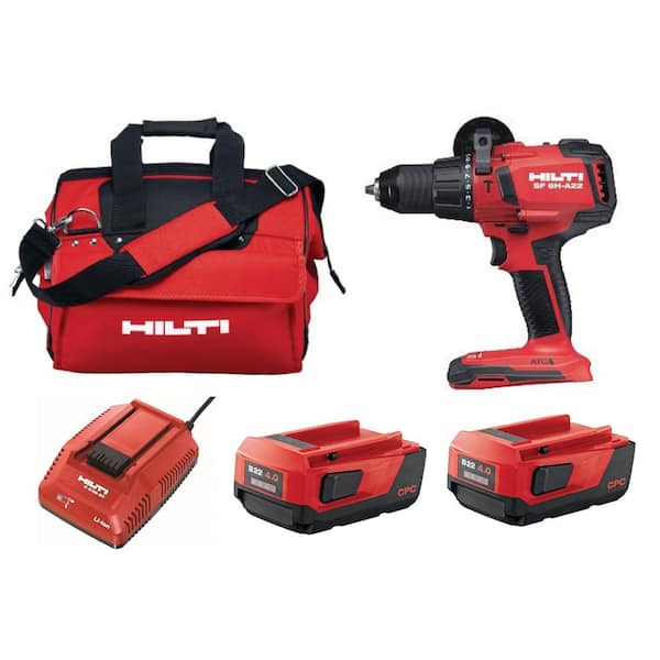 22-Volt Lithium-Ion 1/2 in. Cordless Hammer Drill Driver SF 6H with Battery packs, charger, clip and Bag