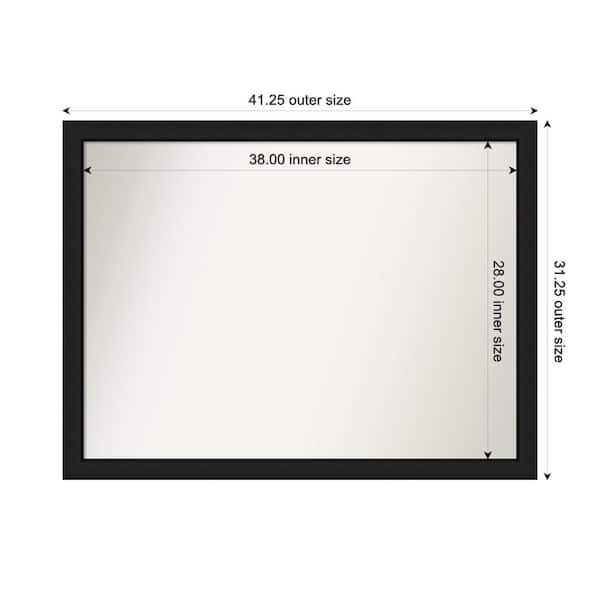 Amanti Art Midnight Black Narrow 41.25 in. x 31.25 in. Custom Non-Beveled Wood FramedBathroom Vanity Wall Mirror