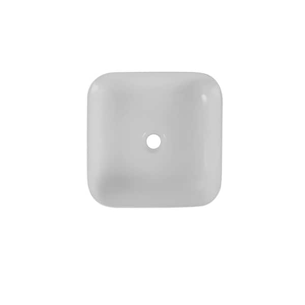 15.35 in. Square Ceramic Bathroom Sink in White