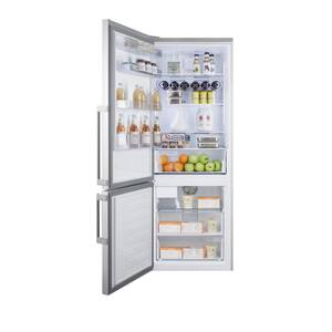 27 in. W 16.4 cu. ft. Bottom Freezer Refrigerator in Stainless Steel, Counter Depth