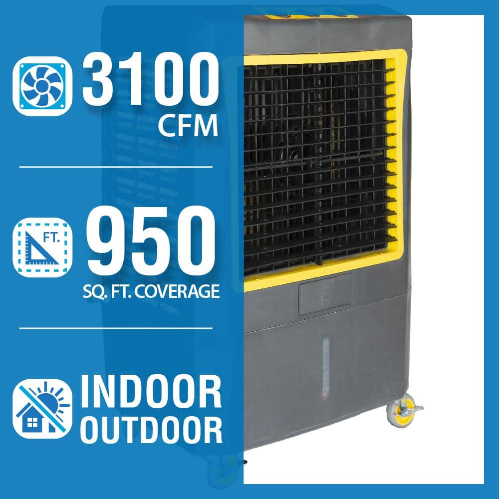 Gray and Yellow Portable Outdoor Evaporative Air Cooler