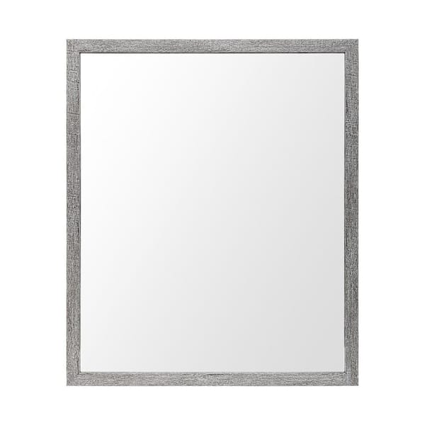Mercana Medium Rectangle Grey Modern Mirror (25.5 in. H x 21.5 in. W)
