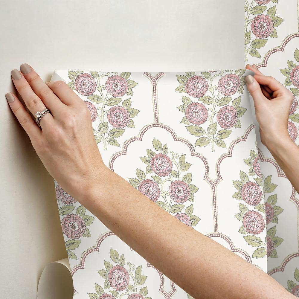 Rose Pink Floral Bazaar Peel and Stick Wallpaper Roll